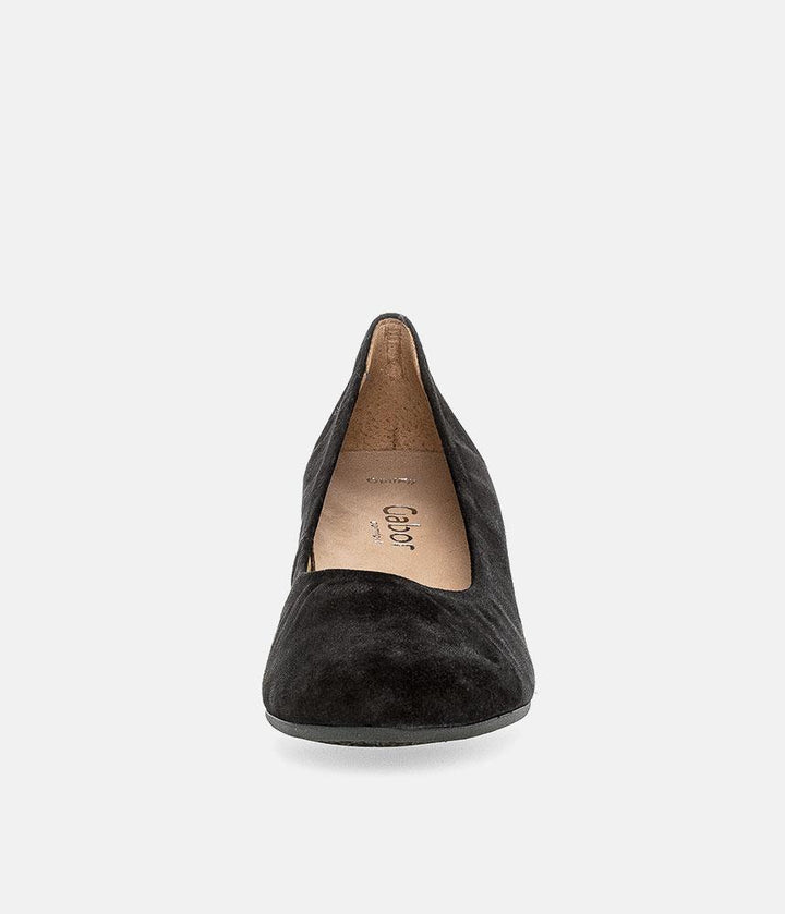 Gabor Dressy Black Suede Wide Fit Heels