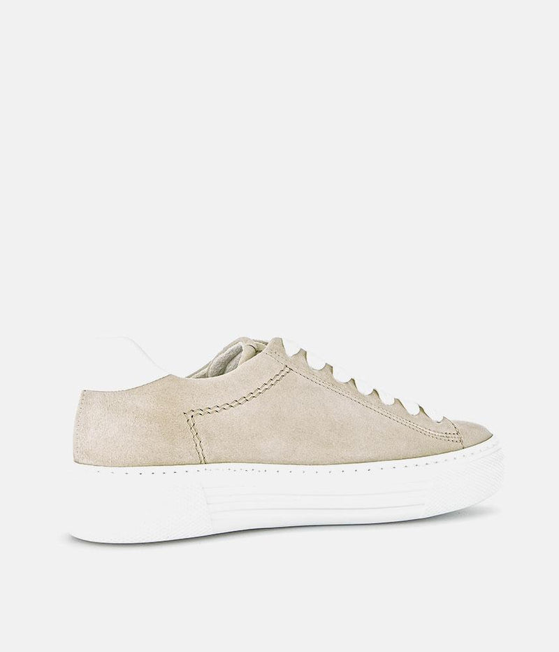 Gabor Trendy Beige Suede Platform Trainers