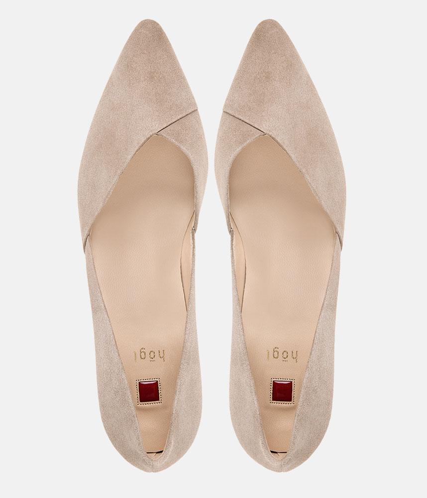Hogl Premium Taupe Sweetheart Block Heels