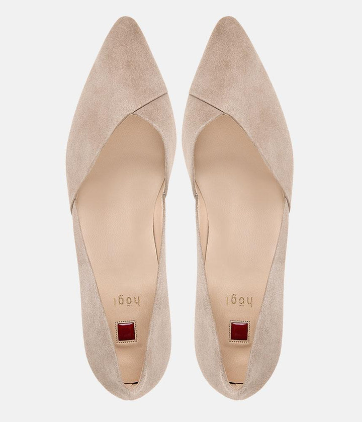 Hogl Premium Taupe Sweetheart Block Heels