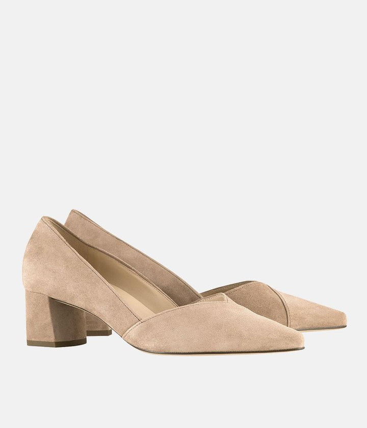 Hogl Premium Taupe Sweetheart Block Heels