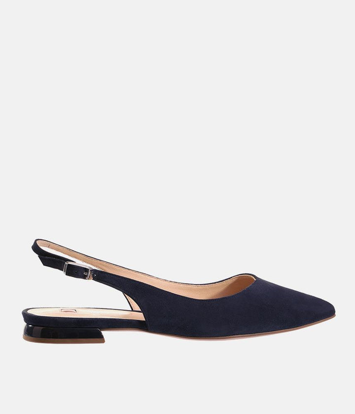 Hogl Stylish Navy Suede Slingbacks