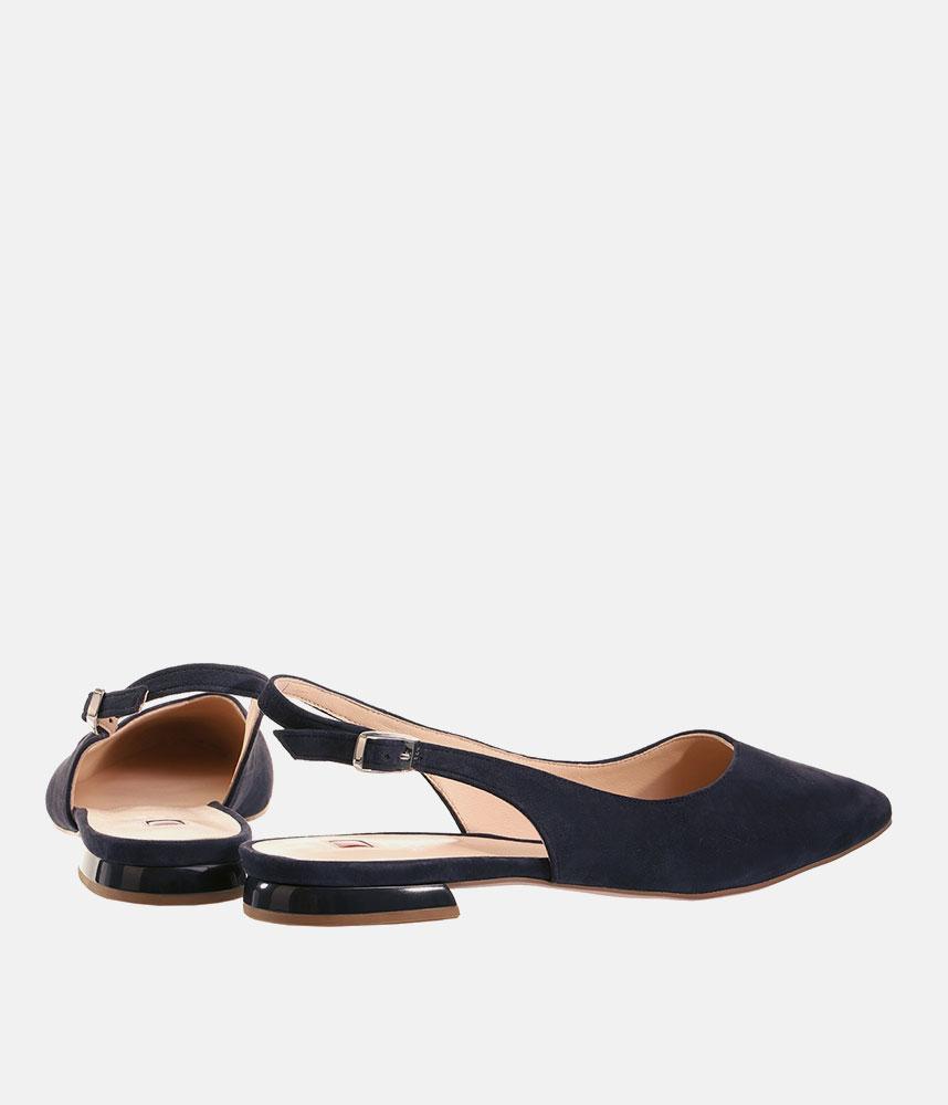 Hogl Stylish Navy Suede Slingbacks