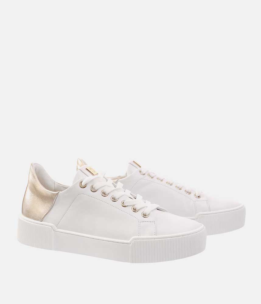 Hogl Super Stylish White/Gold Trainers