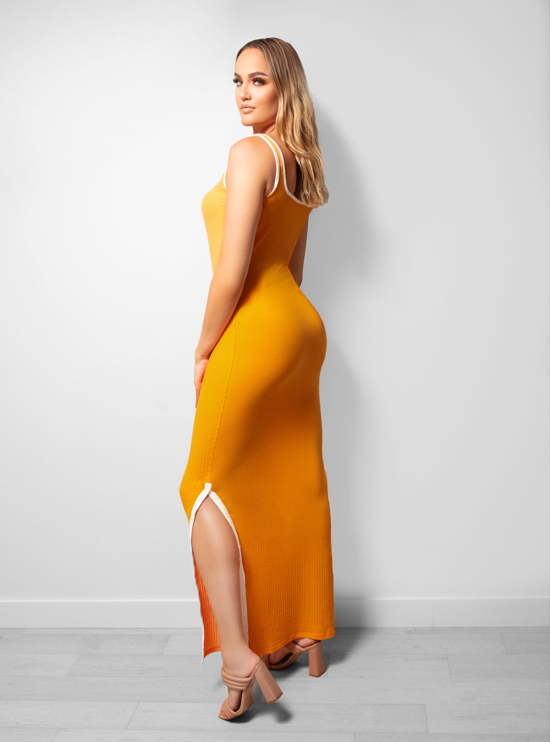 orange knit maxi dress COLLUSION fine knit sheer maxi dress in orange
