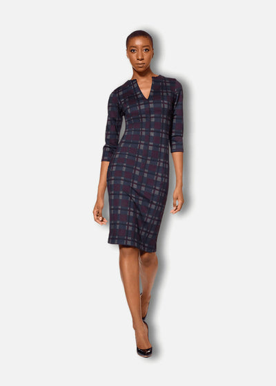 Tall Geena Plaid /Black Reversible Dress