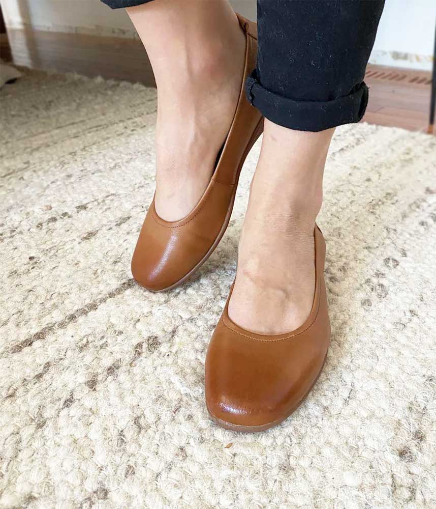 Josef Seibel Versatile Cognac Ballet Flats – Tall Size