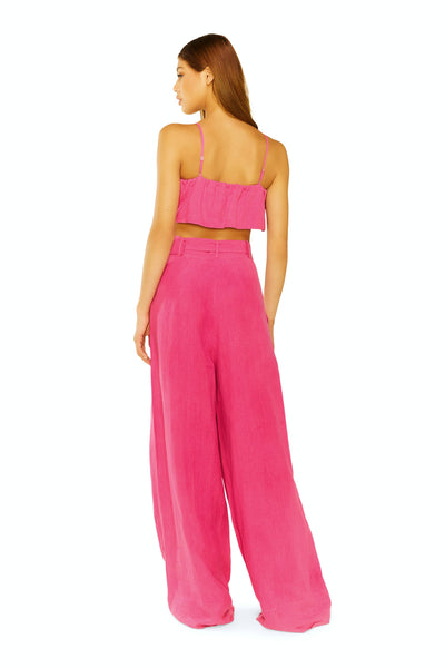 Beyond Belief Linen Wide Leg Pants in Pink