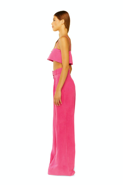 Beyond Belief Linen Wide Leg Pants in Pink