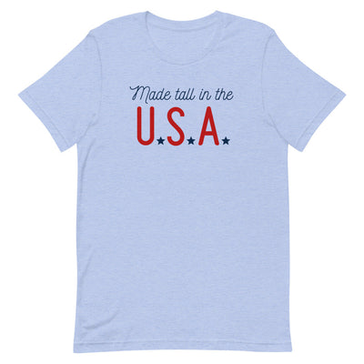 Made Tall in the U.S.A. t-shirt in Blue Heather.