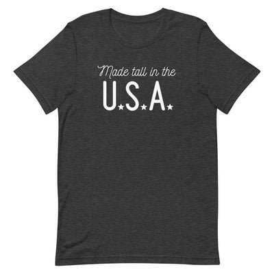 Made Tall in the U.S.A. t-shirt in Dark Grey Heather.