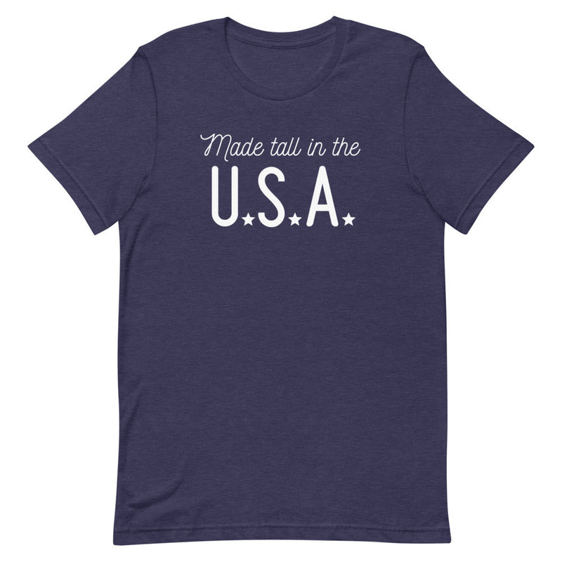 Made Tall in the U.S.A. t-shirt in Midnight Navy Heather.