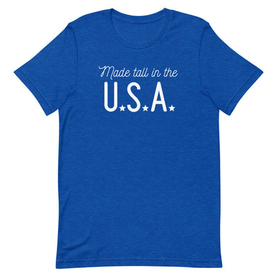 Made Tall in the U.S.A. t-shirt in True Royal Heather.