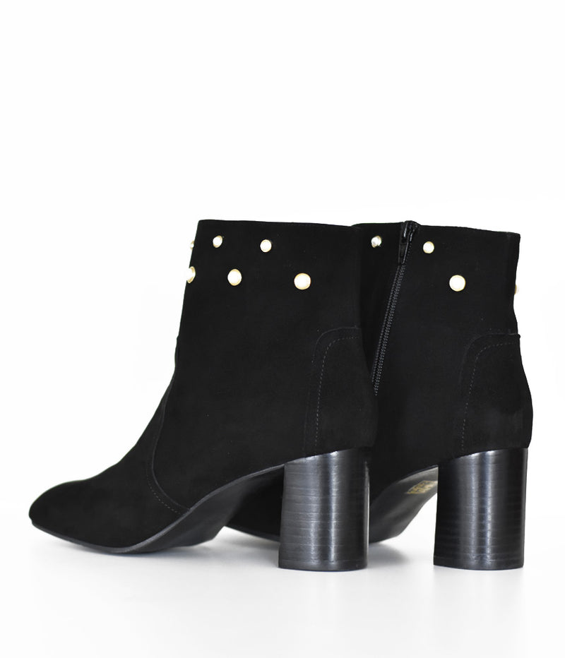 Gorgeous Black Suede Block Heel Ankle Boots