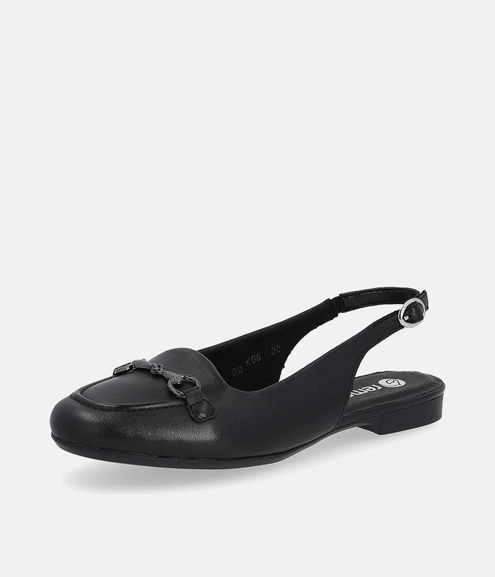 Remonte Pretty Black Slingback Flats
