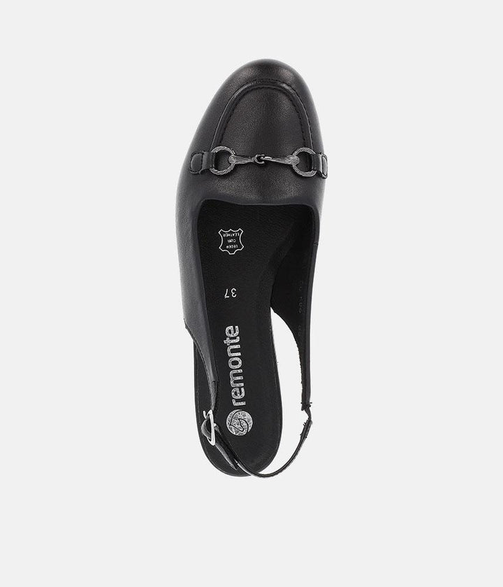 Remonte Pretty Black Slingback Flats