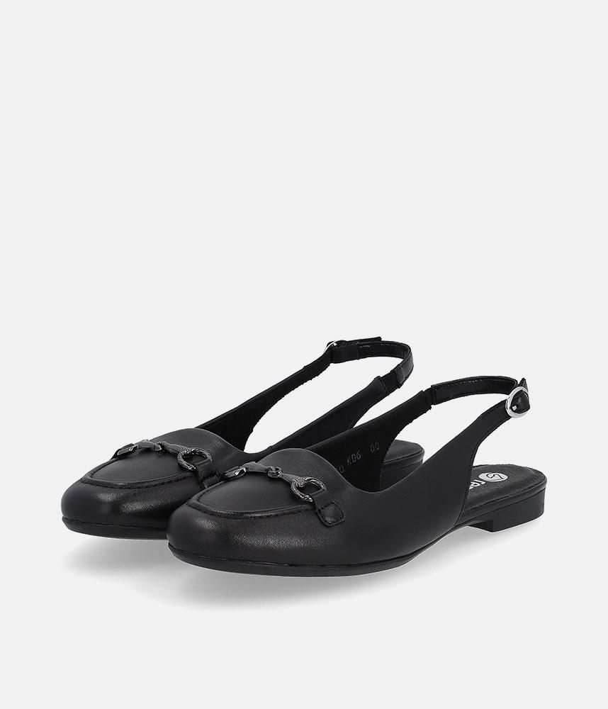 Remonte Pretty Black Slingback Flats