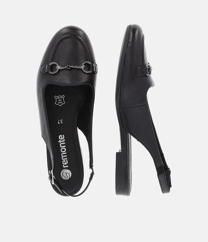 Remonte Pretty Black Slingback Flats