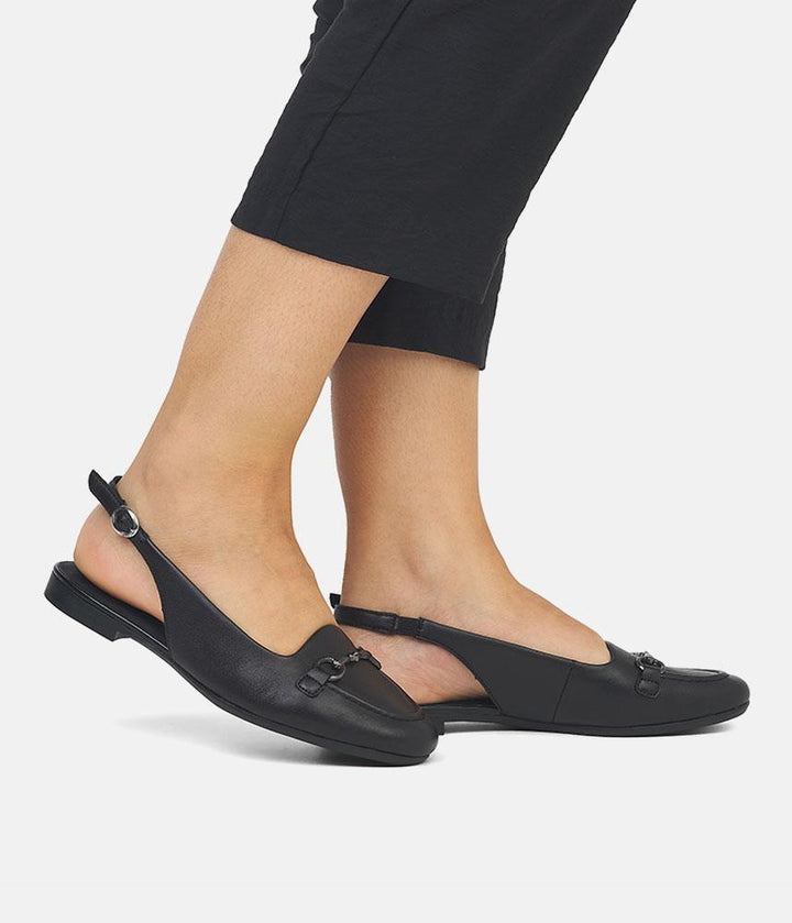 Remonte Pretty Black Slingback Flats