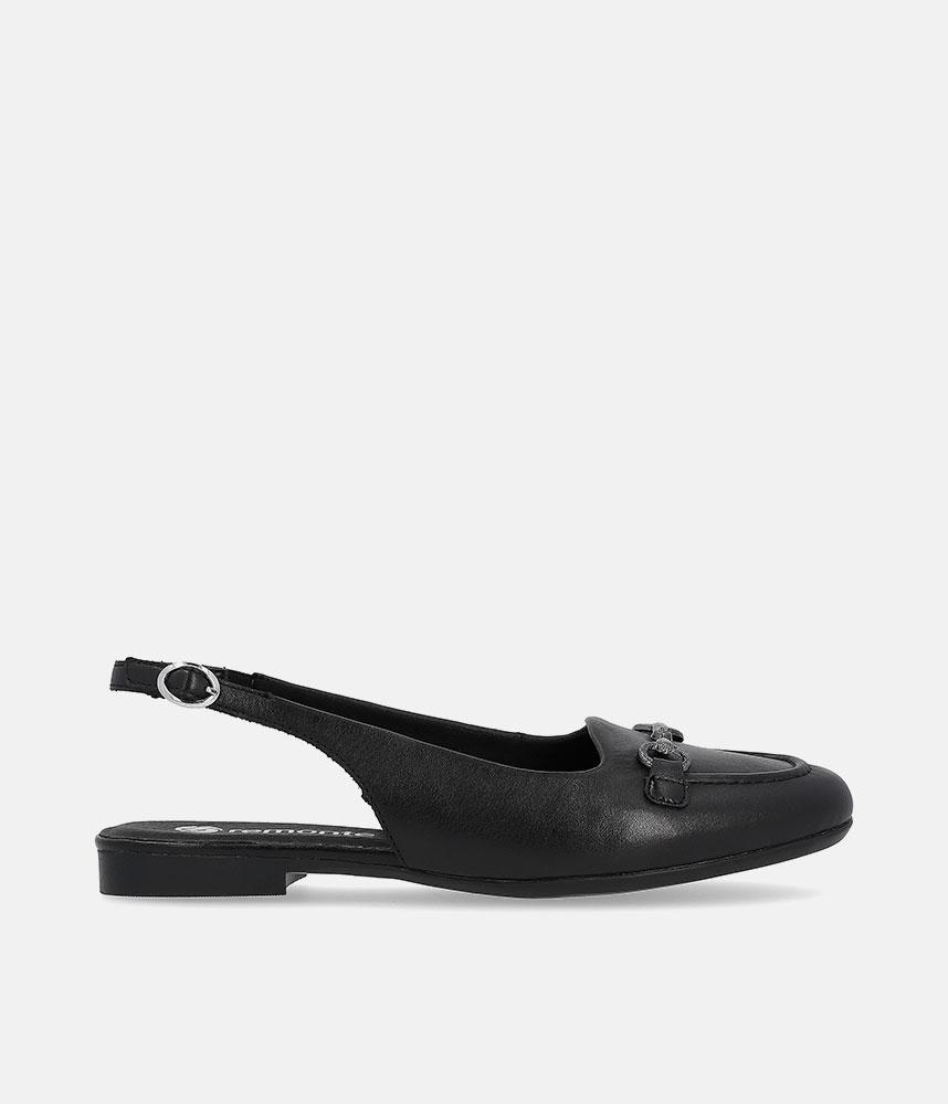 Remonte Pretty Black Slingback Flats