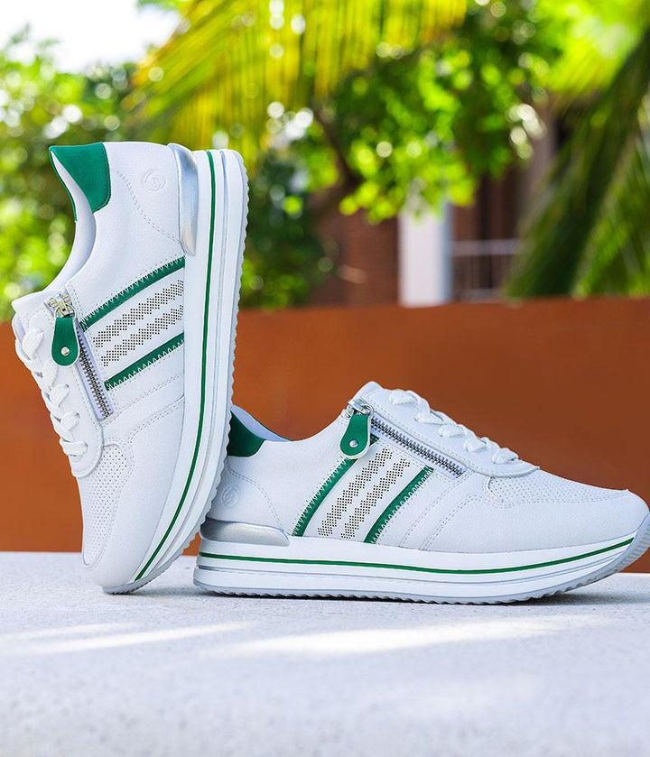 Remonte Sporty Luxe Green/White Sneakers