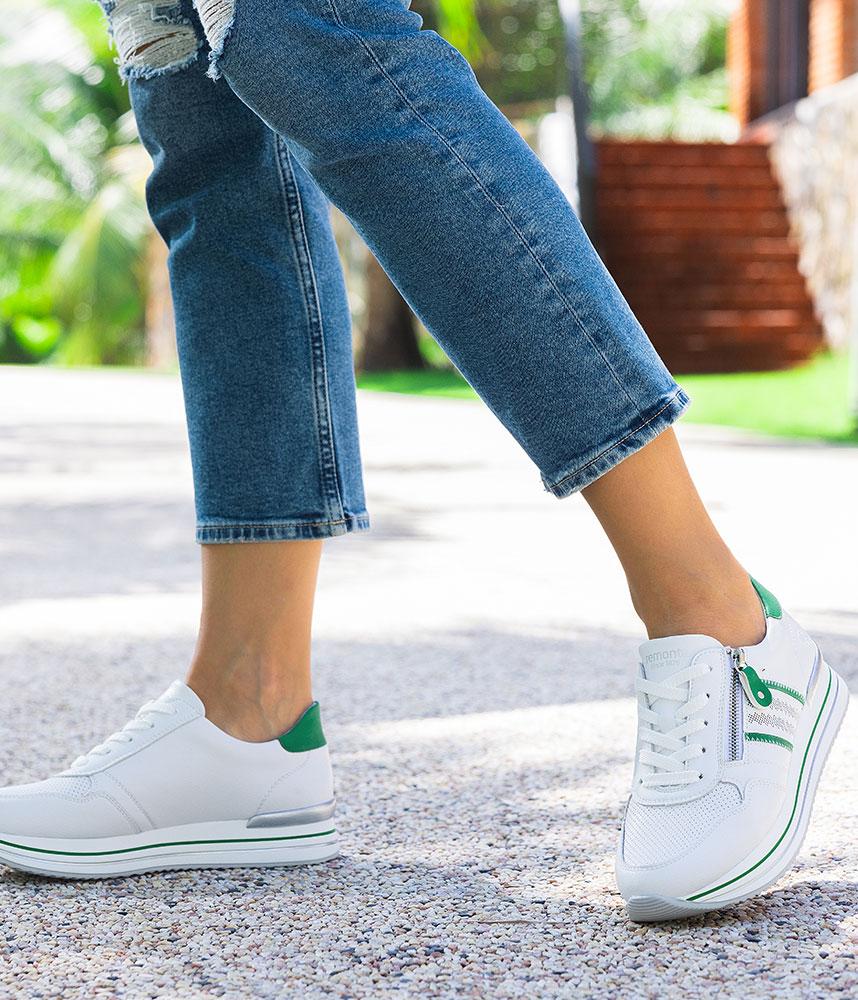 Remonte Sporty Luxe Green/White Sneakers