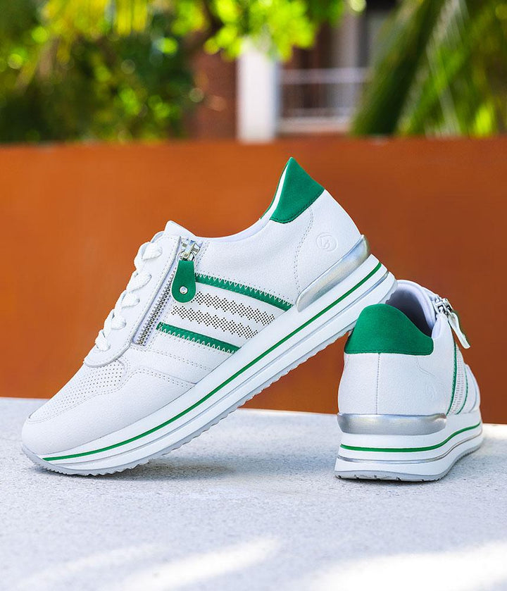 Remonte Sporty Luxe Green/White Sneakers