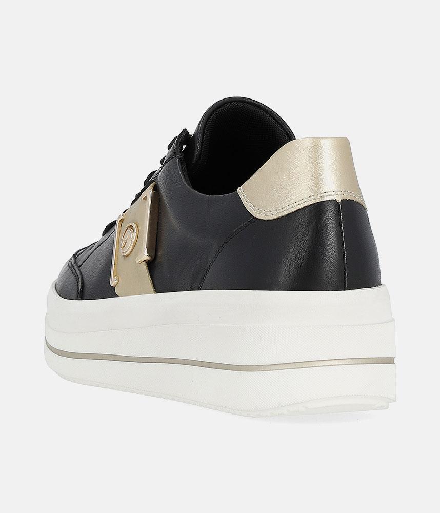 Reliable & Stunning Remonte Black/ Gold Trainers