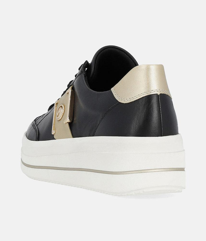 Reliable & Stunning Remonte Black/ Gold Trainers