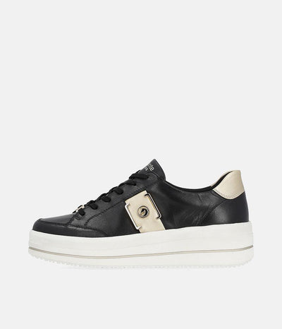 Reliable & Stunning Remonte Black/ Gold Trainers