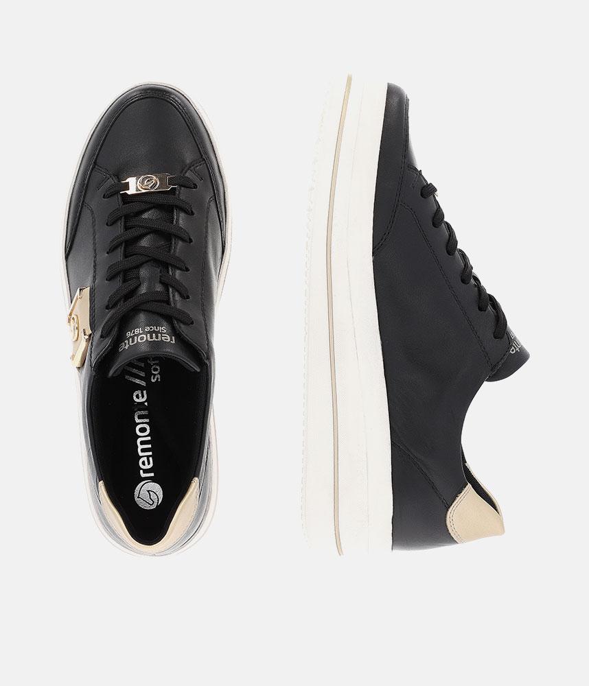 Reliable & Stunning Remonte Black/ Gold Trainers