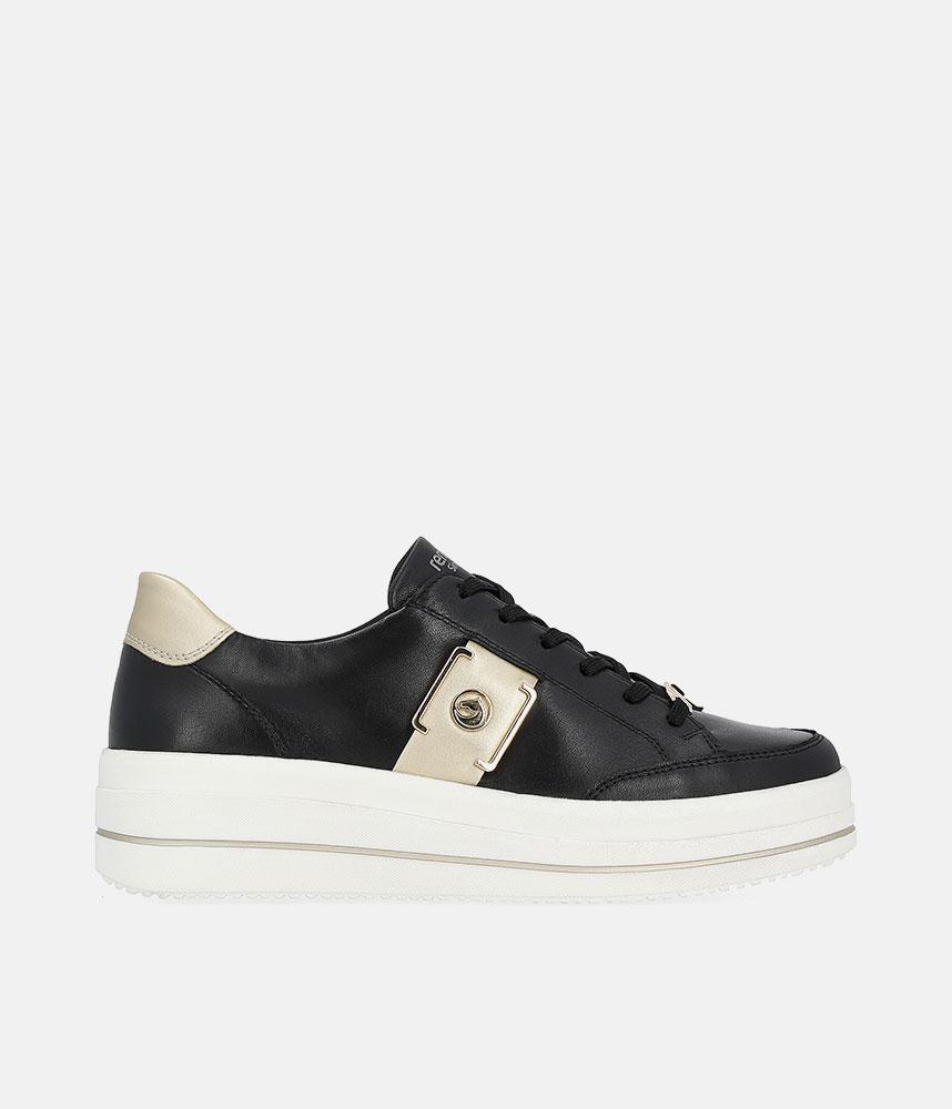 Reliable & Stunning Remonte Black/ Gold Trainers