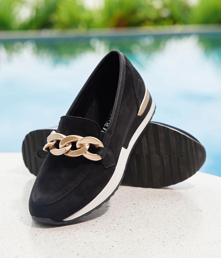 Remonte Fabulous Black Slip On Shoe