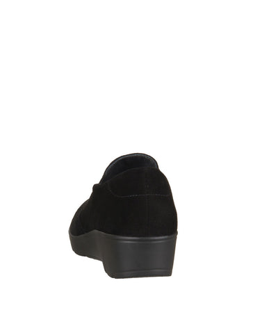 Semler Plush Black Velour Wedge Loafers