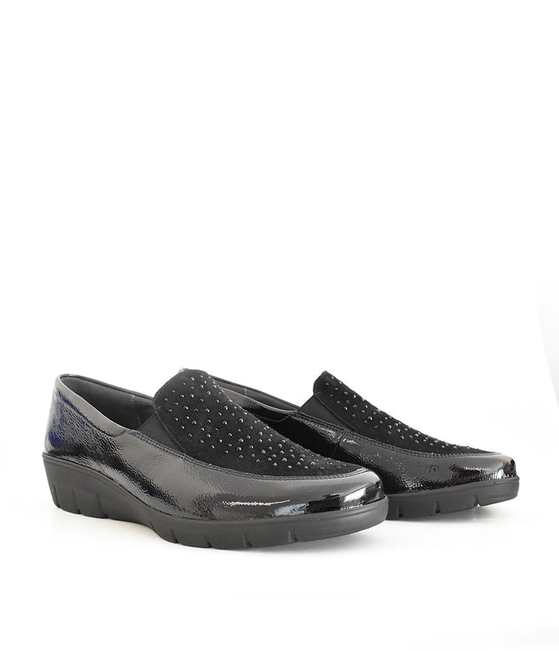 Semler Luxurious Beaded Midnight Blue Patent Loafer