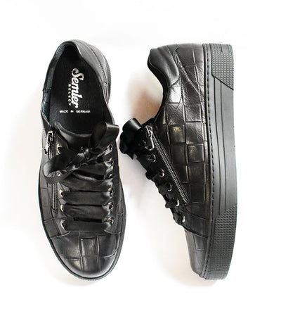 Semler Gorgeous Soft Black Leather Sneaker