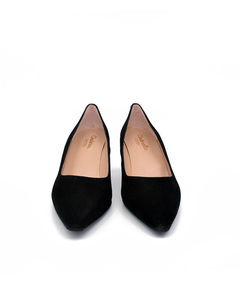 Cinderella Shoes Classic Black Suede Stiletto Heel