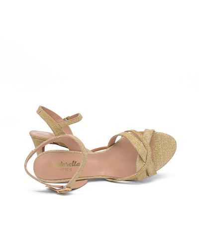 Pretty Gold Glitter Cinderella Sandals