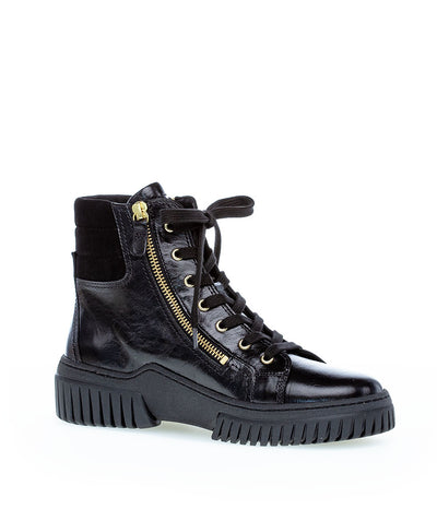 Gabor Sporty Patent Lace Up Ankle Boots