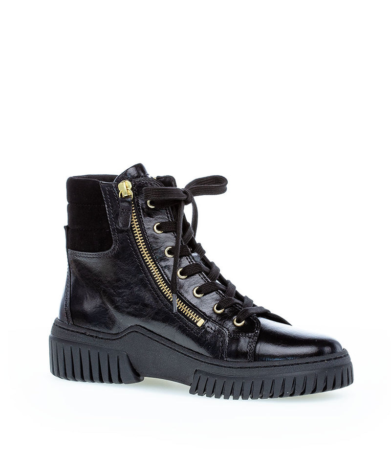Gabor Sporty Patent Lace Up Ankle Boots
