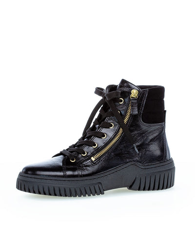 Gabor Sporty Patent Lace Up Ankle Boots