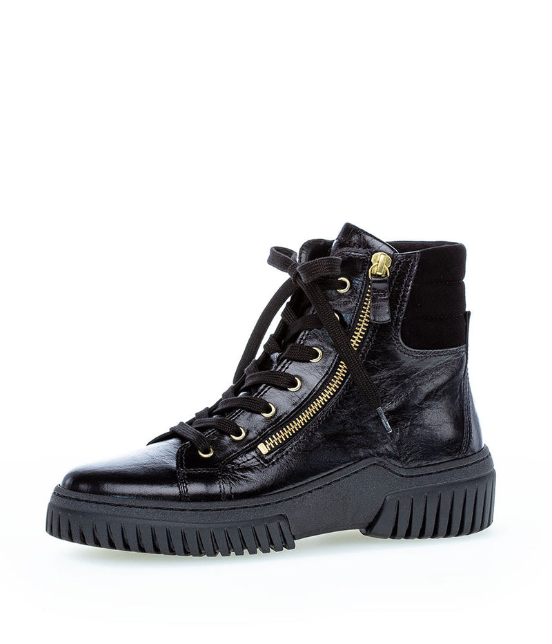 Gabor Sporty Patent Lace Up Ankle Boots
