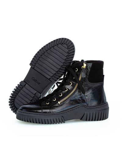 Gabor Sporty Patent Lace Up Ankle Boots