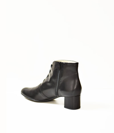 Premium Leather Black Laced Ankle Boots