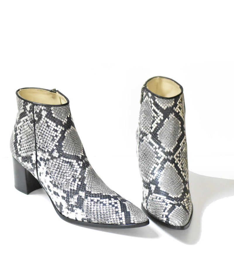Western Style Snake Ankle Boots