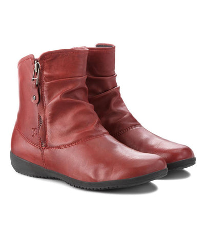 Josef Seibel Stylish Carmine Red Leather Slouch Boots
