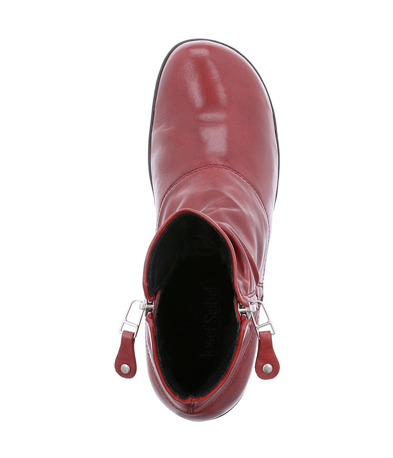 Red leather slouch boots hotsell