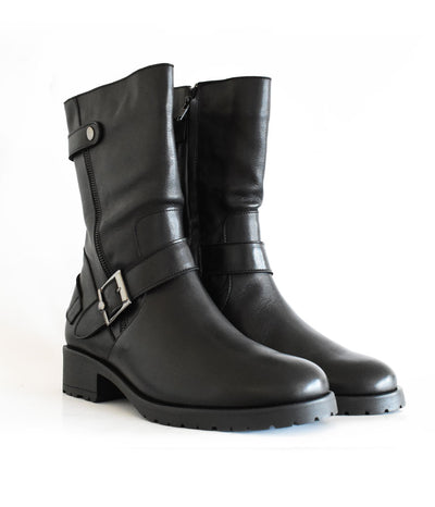 Deluxe Soft Leather Biker Style Boots