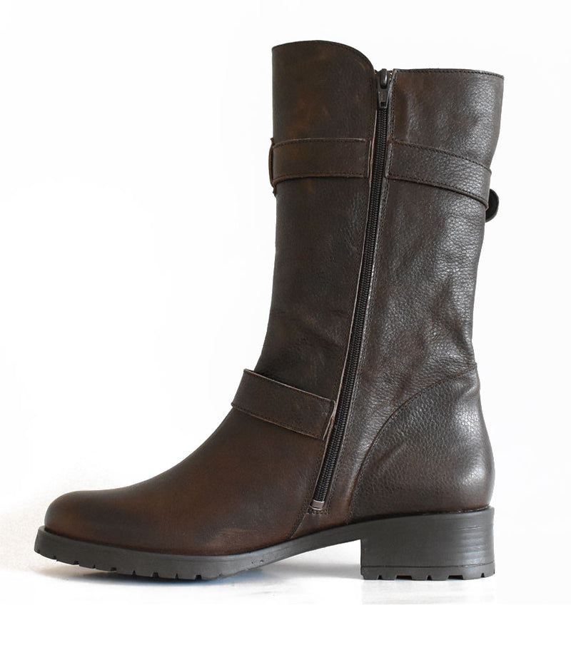 Deluxe Cognac Brown Leather Mid-Calf Boots