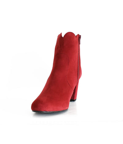 Gorgeous Red Suede Love Heart Ankle Boots